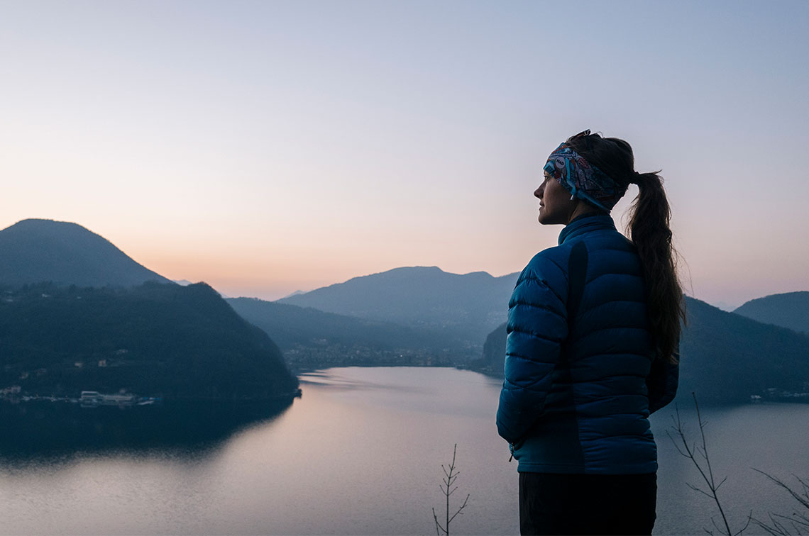 woman in nature after a neck lift in Bend, OR at Nick Vial MD.